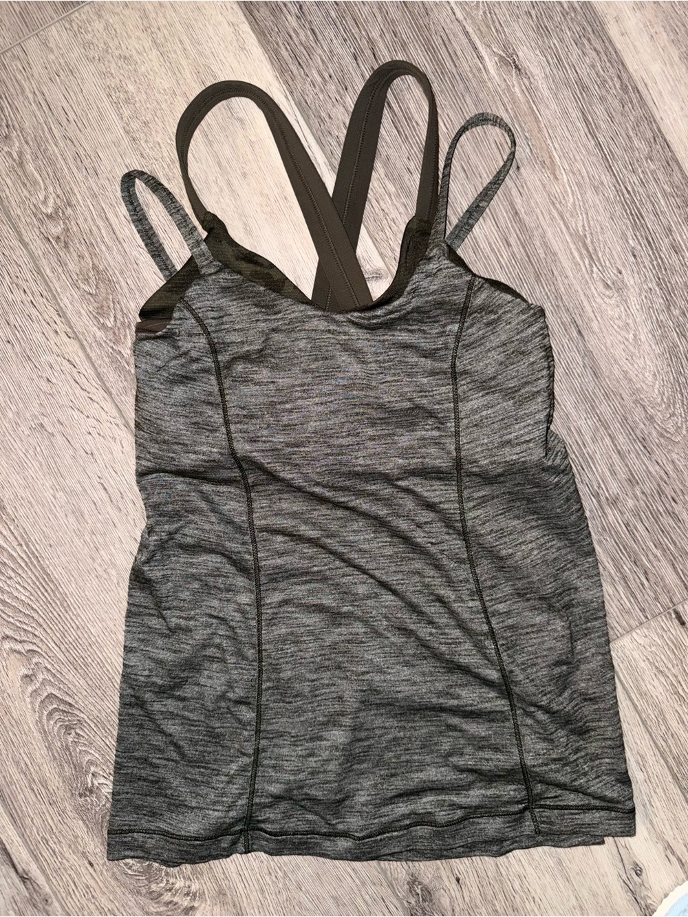 lululemon olive gray athletic tank top